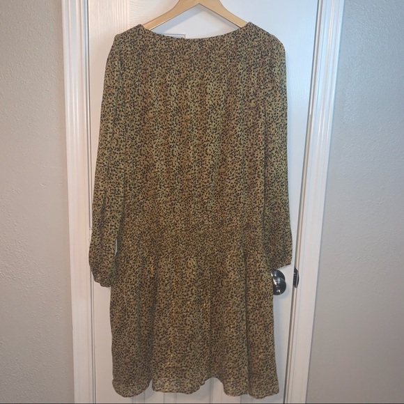Textile Elizabeth & James Animal Print Cottagecore Long Sleeve Shift Dress Large - Picture 5 of 5